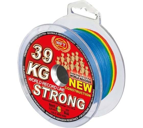Изображение товара Плетеная леска WFT KG STRONG Multicolor 600/025 1D-C-822-025