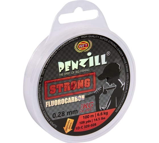Изображение товара Монофильная леска WFT Penzill FLUOROCARBON Strong 100/028 1D-C-320-028
