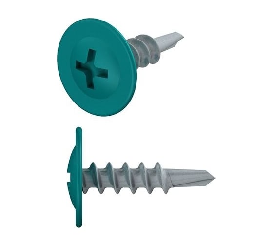 Изображение товара Саморез с прессшайбой STARFIX 4,2x16 мм, цинк, со сверлом, RAL 5021, 150 шт. SMP1-47941-150