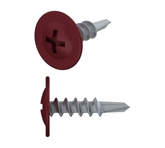 Изображение товара Саморез с прессшайбой STARFIX 4.2x16 мм, цинк, со сверлом, RAL 3005, 14000 шт. SM-58819-14000