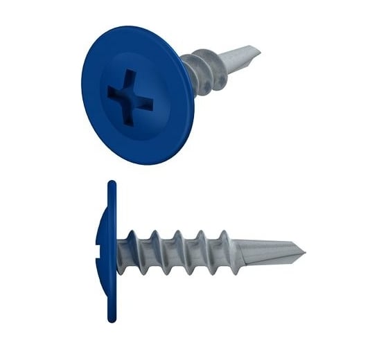 Изображение товара Саморез с прессшайбой STARFIX 4.2x16 мм, цинк, со сверлом, RAL 5002, 14000 шт. SM-79696-14000