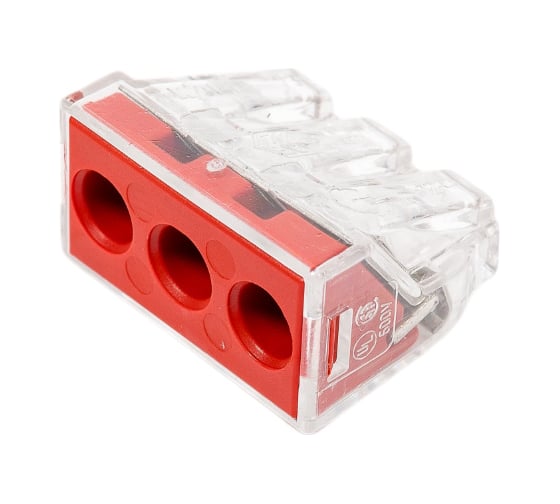 Изображение товара Клемма WAGO 3x2.5-6.0мм прозрач 1уп=50шт 773-173