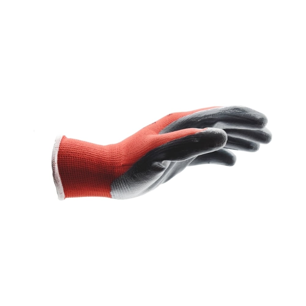 Нитриловые перчатки Wurth, размер 8, цвет красный/черный
