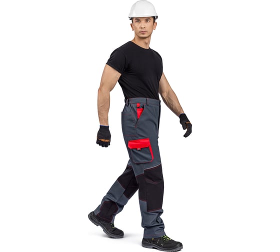 Изображение товара Мужские брюки ТЕХНОСЭЙФ РЕЙН темно-серый/черный/красный, р.112-116/170-176 4640271083287