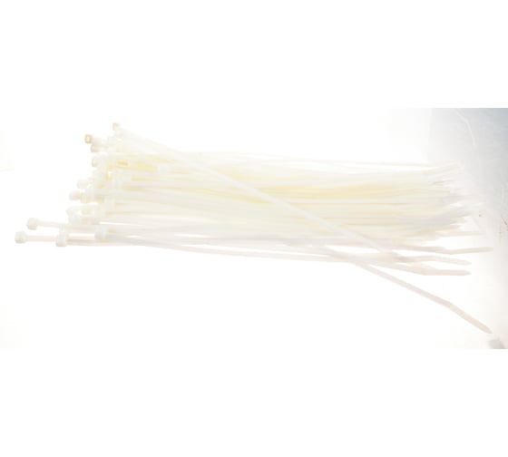 Изображение товара Нейлоновые хомуты Зубр белые, 4.5x250 мм, 100 шт. 309010-45-250