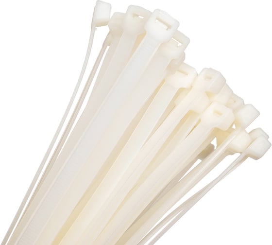 Изображение товара Нейлоновые хомуты Зубр белые, 7.6x350 мм, 50 шт. 309010-76-350