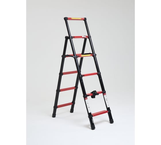 Изображение товара Телескопическая лестница-стремянка WORKY BLACK 5+6 ступеней, 1.4м+1.7м ARD257795