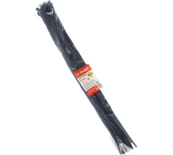 Изображение товара Нейлоновые хомуты Зубр черные, 9x760 мм, 50 шт. 309030-90-760