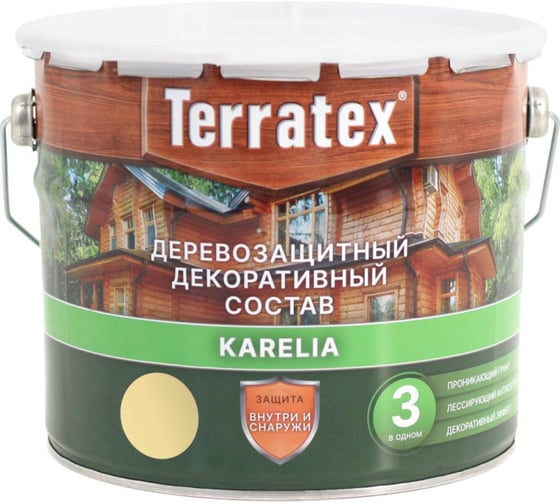 Изображение товара Деревозащитный декоративный состав ТЕРРАТЕКС сосна, 2.25 кг, 3 л ЭК000137005