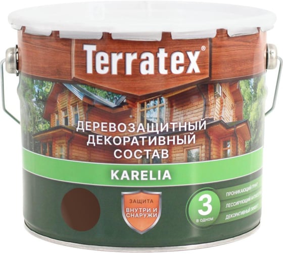 Изображение товара Деревозащитный декоративный состав ТЕРРАТЕКС венге, 2.25 кг, 3 л ЭК000137004