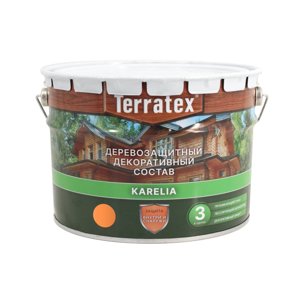 Изображение товара Деревозащитный состав ТЕРРАТЕКС калужница 7.5 кг для внутренней и наружной отделки