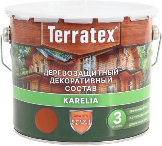 Изображение товара Деревозащитный декоративный состав ТЕРРАТЕКС рябина, 2.25 кг, 3 л ЭК000137001