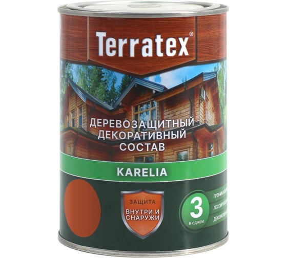 Изображение товара Деревозащитный декоративный состав ТЕРРАТЕКС рябина, 0.75 кг, 1 л ЭК000136991