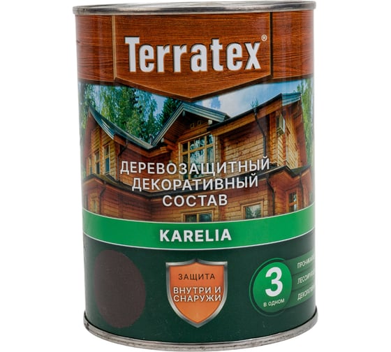Изображение товара Деревозащитный декоративный состав ТЕРРАТЕКС эбеновое дерево, 0.75 кг, 1 л ЭК000136990