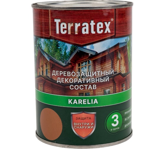 Изображение товара Деревозащитный декоративный состав ТЕРРАТЕКС орех, 0.75 кг, 1 л ЭК000136989