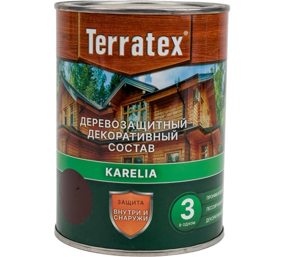 Изображение товара Деревозащитный декоративный состав ТЕРРАТЕКС венге, 0.75 кг, 1 л ЭК000136994