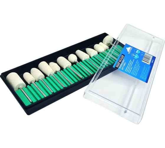 Изображение товара Набор насадок полировальных для гравера 12 шт vertextools 0987-1-12