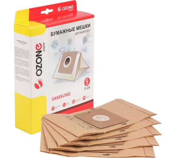 Изображение товара Мешки-пылесборники оригинальные бумажные OZONE (5 шт.) Samsung P-04