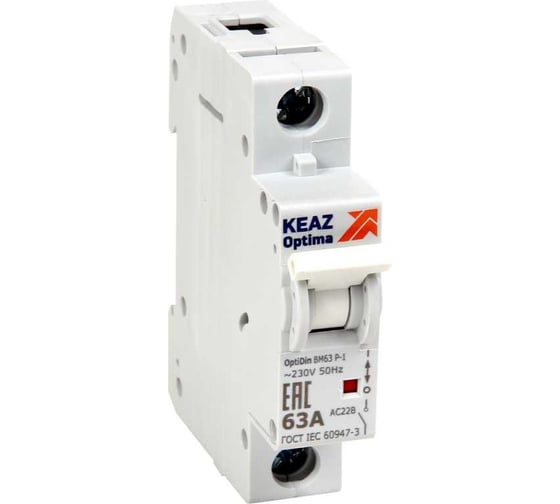 Изображение товара Модульный выключатель нагрузки КЭАЗ 1п 63А OptiDin BM63Р УХЛ3 103892