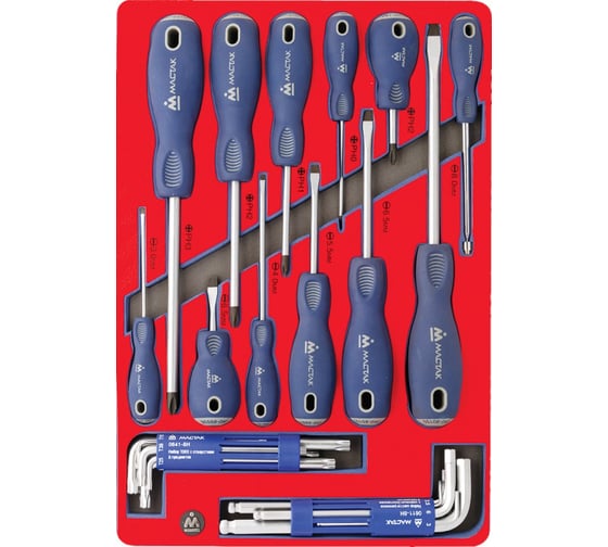 Изображение товара Набор отвёрток, шестигранников и TORX 27шт МАСТАК 5-40627