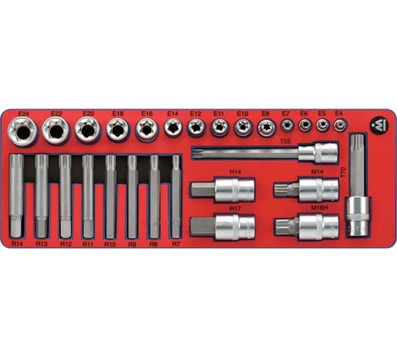 Изображение товара Набор торцевых насадок и головок TORX 28шт МАСТАК 5-03428