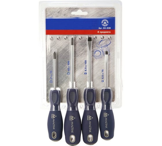 Изображение товара Набор отвёрток 4шт МАСТАК 04-4HB