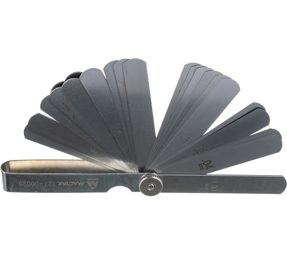 Изображение товара Набор щупов для проверки зазоров 0.04 -1.00мм, 25шт МАСТАК 127-00025