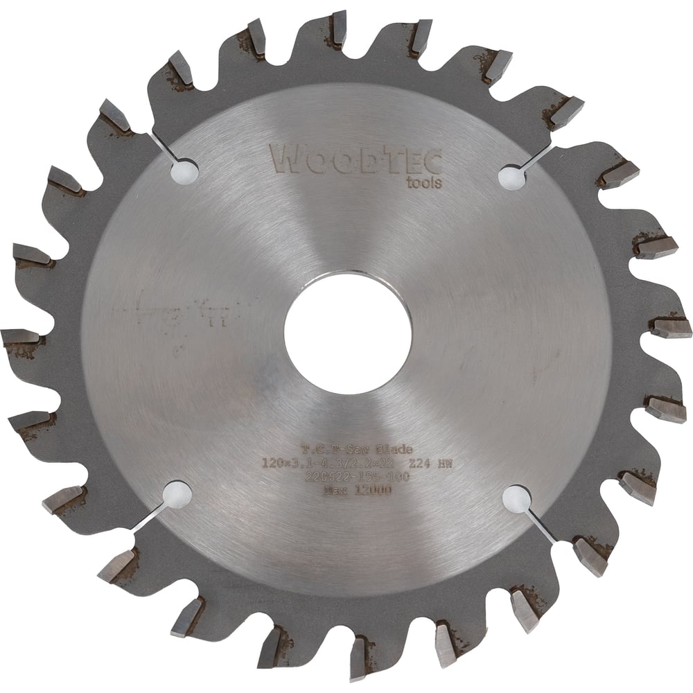 Изображение товара Диск подрезной KON 120x22x3.1-4.3 мм, Z=24 Woodtec для форматно-раскроечных станков
