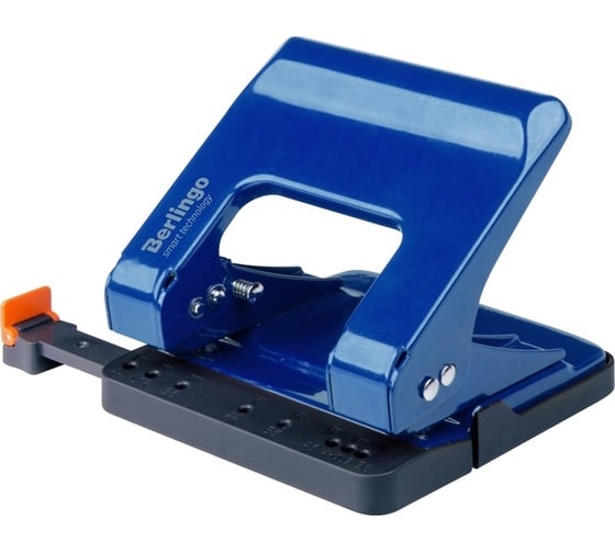 Изображение товара Энергосберегающий дырокол Berlingo smart technology 25 л, металлический, фиксатор, линейка, синий DDm_25203