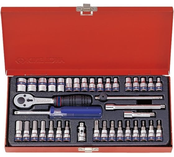 Изображение товара Набор шестигранных торцевых головок с принадлежностями 1/4", 4-13мм, 39шт KING TONY 2539MR