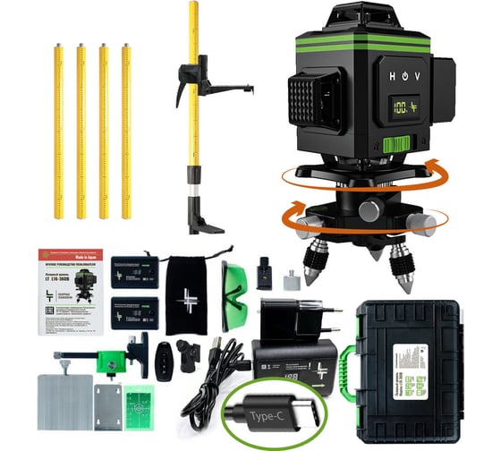 Изображение товара Профессиональный лазерный уровень LT L16-360В + штатив 3.6 м L16-360В/3.6м