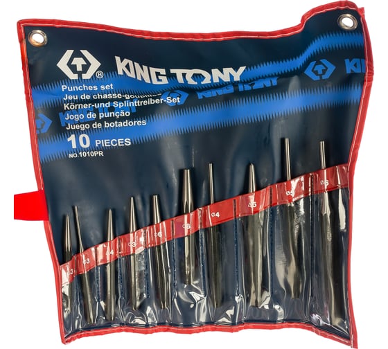 Изображение товара Набор выколоток, бородков, кернеров KING TONY 10 предметов 1010PR