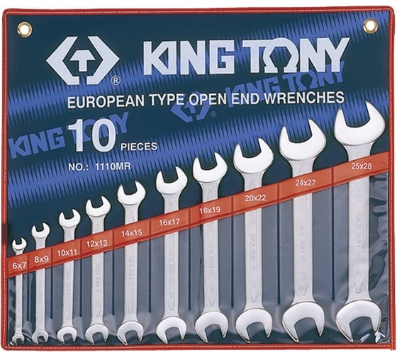 Изображение товара Набор рожковых ключей KING TONY 6-28 мм 10 предметов 1110MR