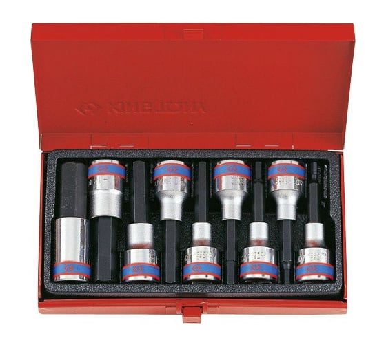 Изображение товара Набор торцевых насадок KING TONY 1/2 HEX 4-17 мм 9 предметов 4120PR