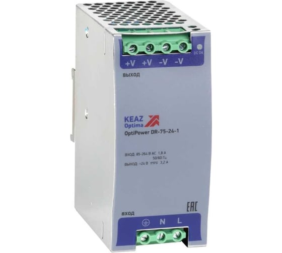 Изображение товара Блок питания КЭАЗ OptiPower DR-75-24-1 284547