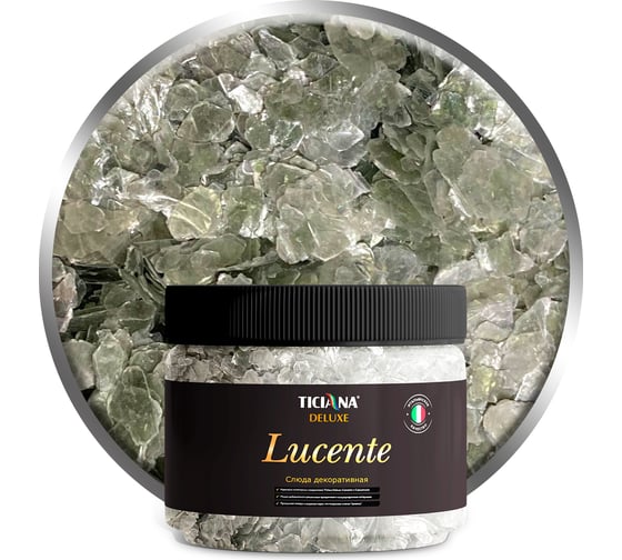 Изображение товара Декоративная добавка - слюда Ticiana DeLuxe Lucente светло-зеленый, 0.1 кг 4300003692