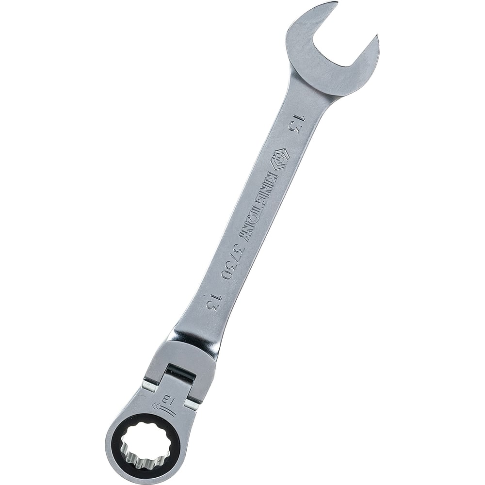 Трещоточный комбинированный ключ с шарниром KING TONY, размер 13
