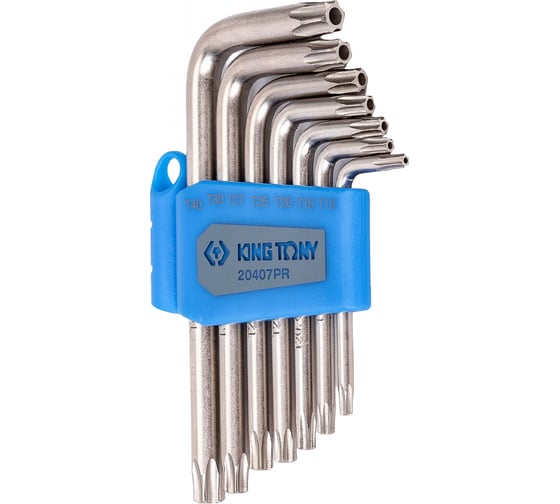 Изображение товара Набор Г-образных ключей TORX KING TONY T10-T40 с отверстием 7 предметов 20407PR