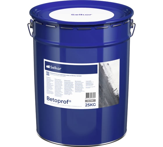 Изображение товара Акриловая краска по бетону Selkor Betoprof серая ral 7040, 25 кг 16250