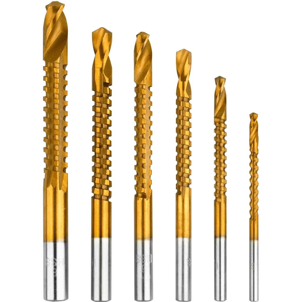Изображение товара Набор сверл фрезеровальных 6 шт диаметры 3-8 мм vertextools 0987-3-8