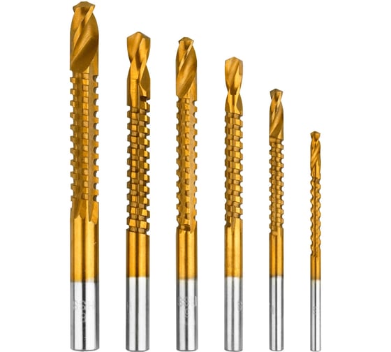 Изображение товара Набор сверл фрезеровальных 6 шт, 3, 4, 5, 6, 6.5, 8 мм vertextools 0987-3-8