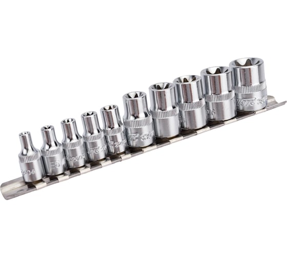 Изображение товара Набор торцевых головок TORX 1/4"-3/8", E4-E18, 10 шт. JTC 3901