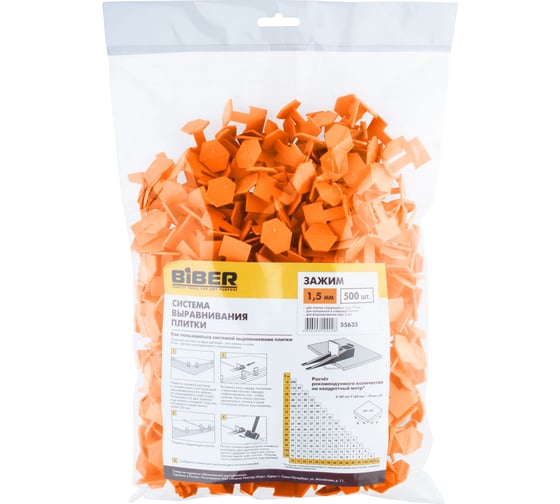 Изображение товара Зажим СВП (флажок) 500 шт, 1.5 мм 55635 Biber тов-215918