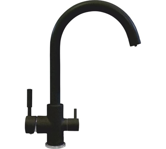 Изображение товара Смеситель для кухни Golden Fox Kitchen pro с высоким изливом, черный, на две воды 11026-FOX