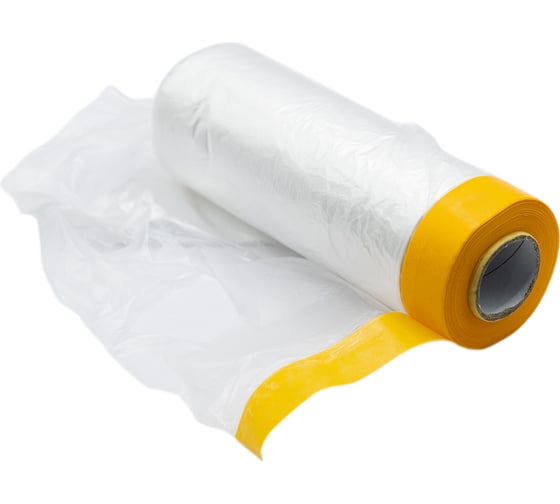 Изображение товара Плёнка укрывная с малярной лентой, прозрачная, 1.1х20 м DeltaRoll CB441120