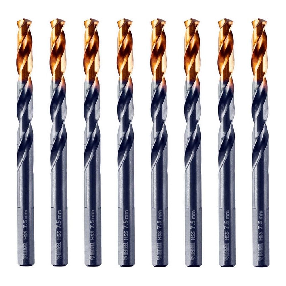 Изображение товара Сверло по металлу Golden Tip 7.5 мм HSS-Tin 8 шт DIN 338