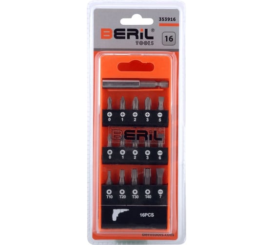Изображение товара Набор насадок с магнитным адаптером 16 предметов Beril 353916 10659