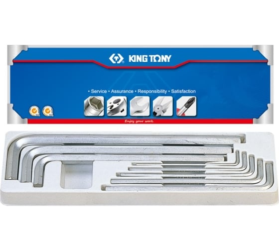Изображение товара Набор Г-образных шестигранников 1/8"-9/16", 8шт KING TONY 20208SR01