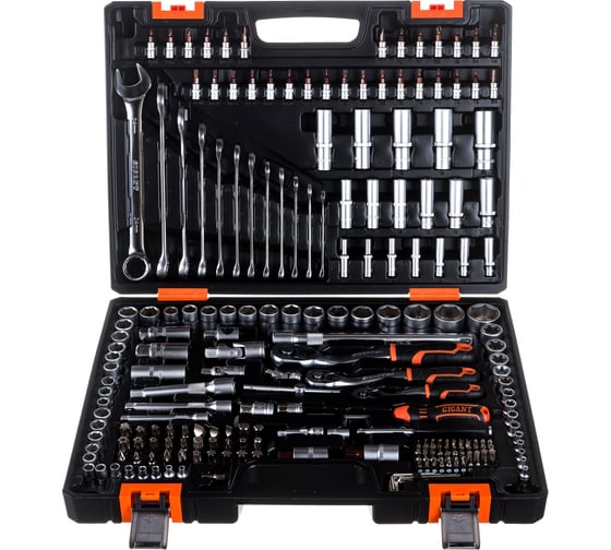 Изображение товара Набор автомобильного инструмента Gigant 216 предметов, Сталь Cr-V, GAS 216