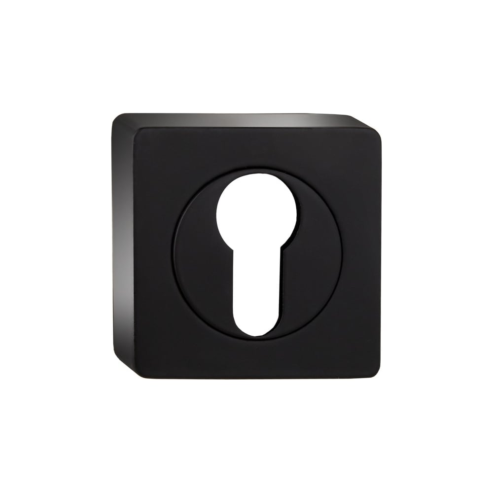 Изображение товара Квадратная накладка на цилиндр PUERTO черная 60x80 мм с саморезами